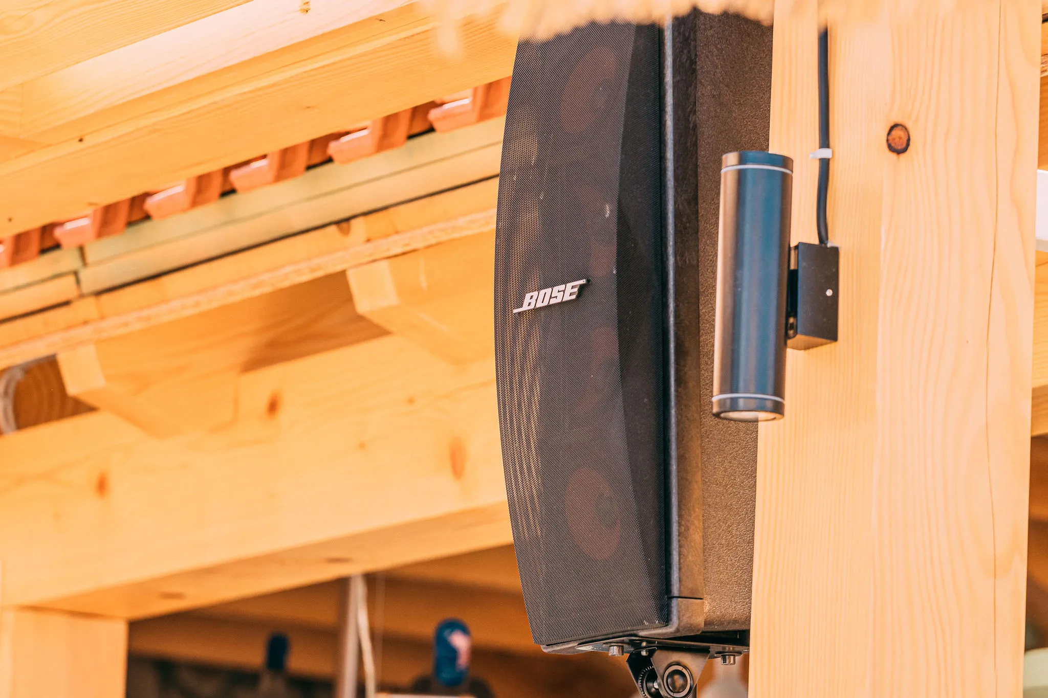 Bose speaker close-up at Haven Beach Bar — Cosmic Production beach club audio