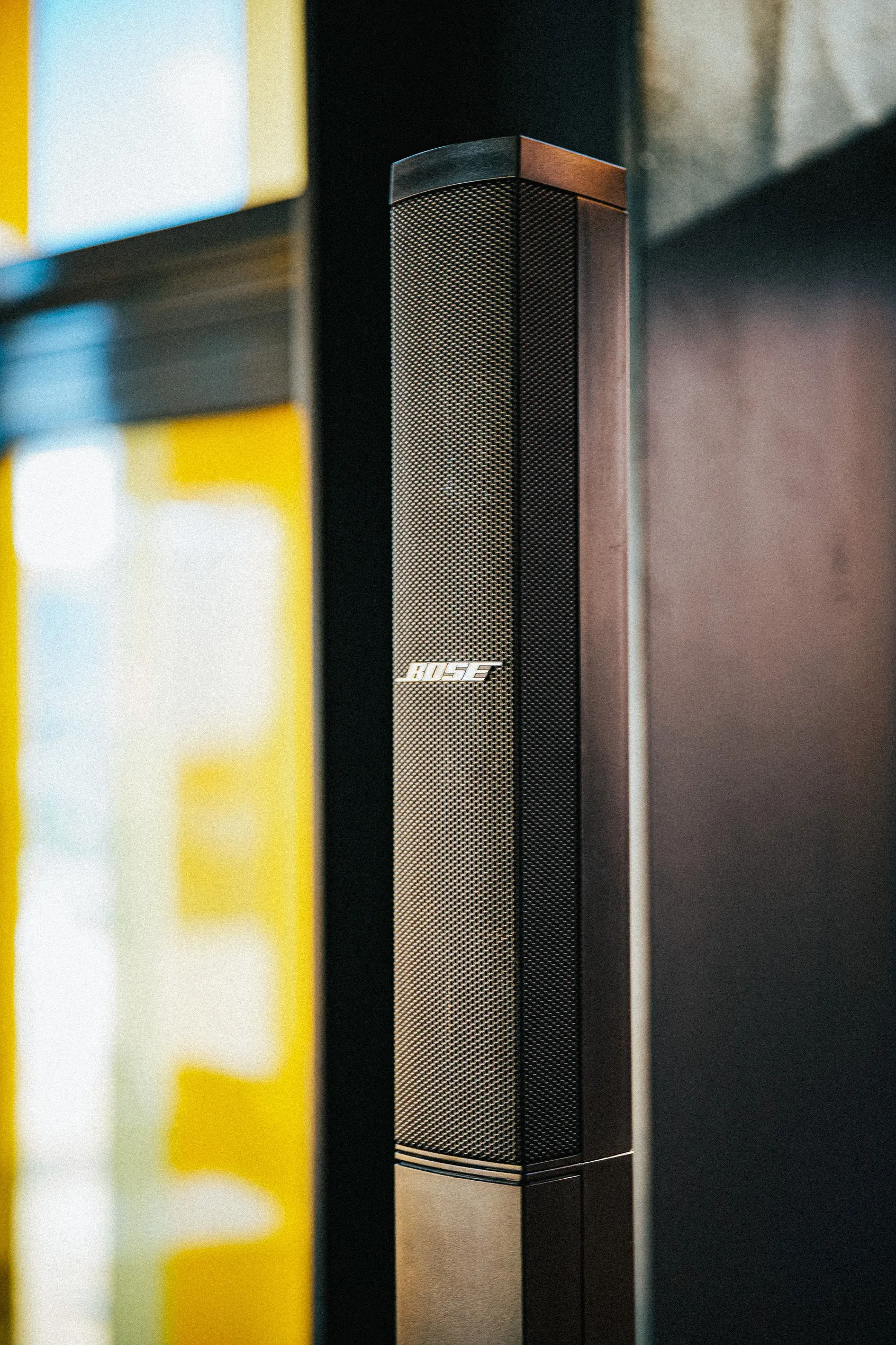 Bose speaker close-up in a restaurant installation by Cosmic Production in Split