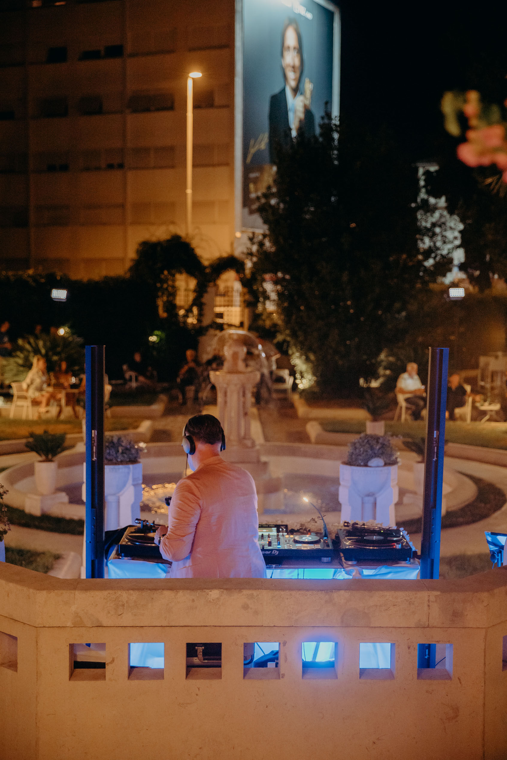 DJ performing at outdoor fashion show event Split Croatia